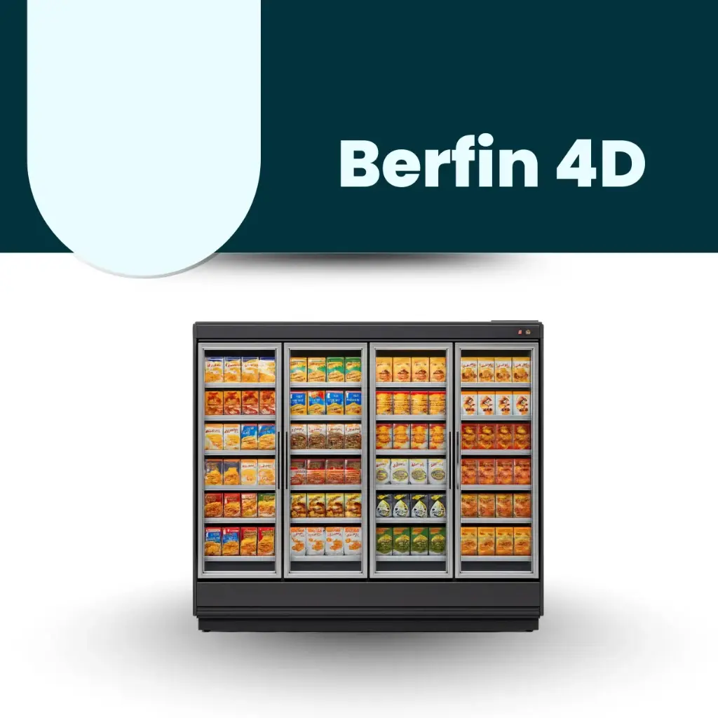 CC Berfin Remote Display Freezer 4 Door White 3224x925x2030